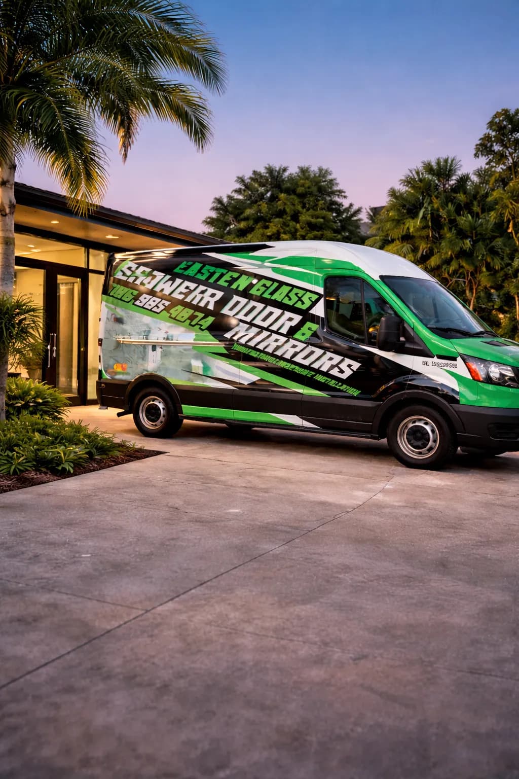 Eastern Glass van and custom glass wine cellar installation