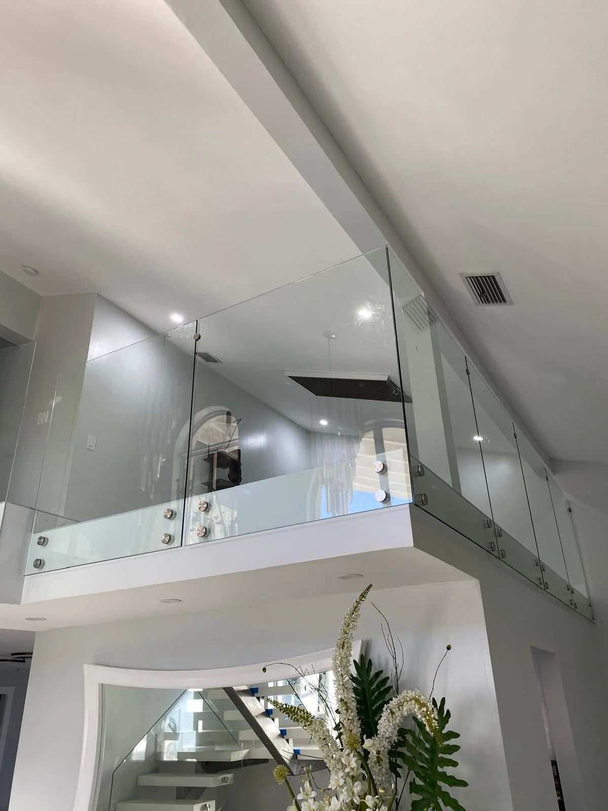 Glass railing with LED lighting Miami