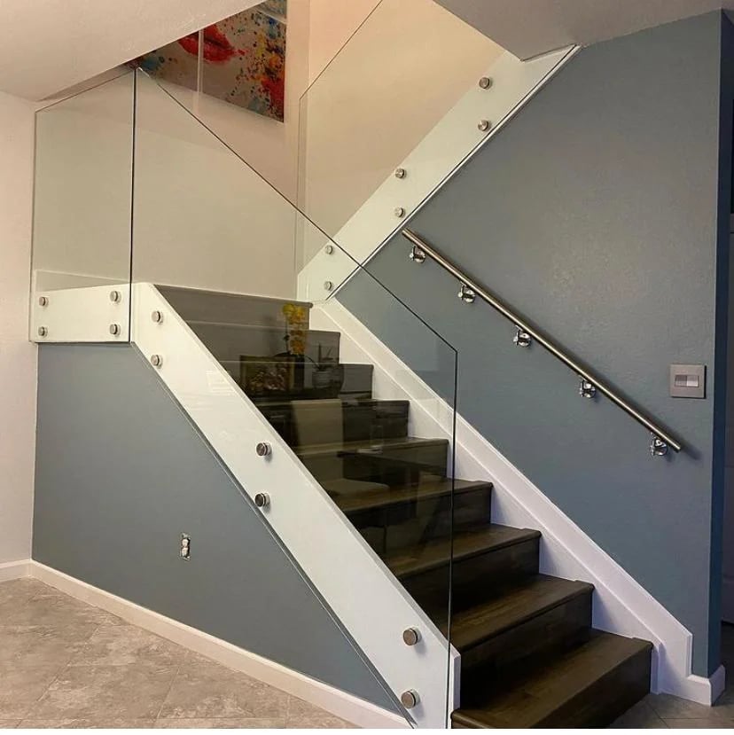 Elegant glass stair railing West Palm Beach