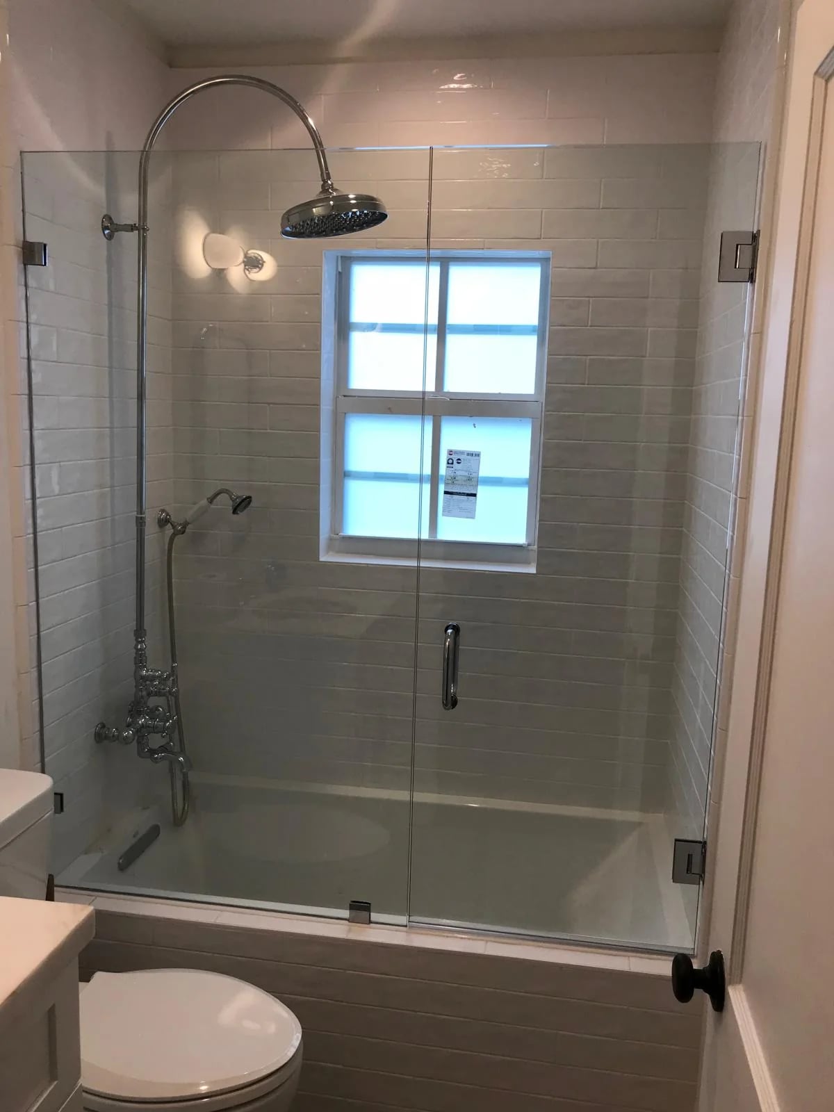Corner shower glass door installation Miami