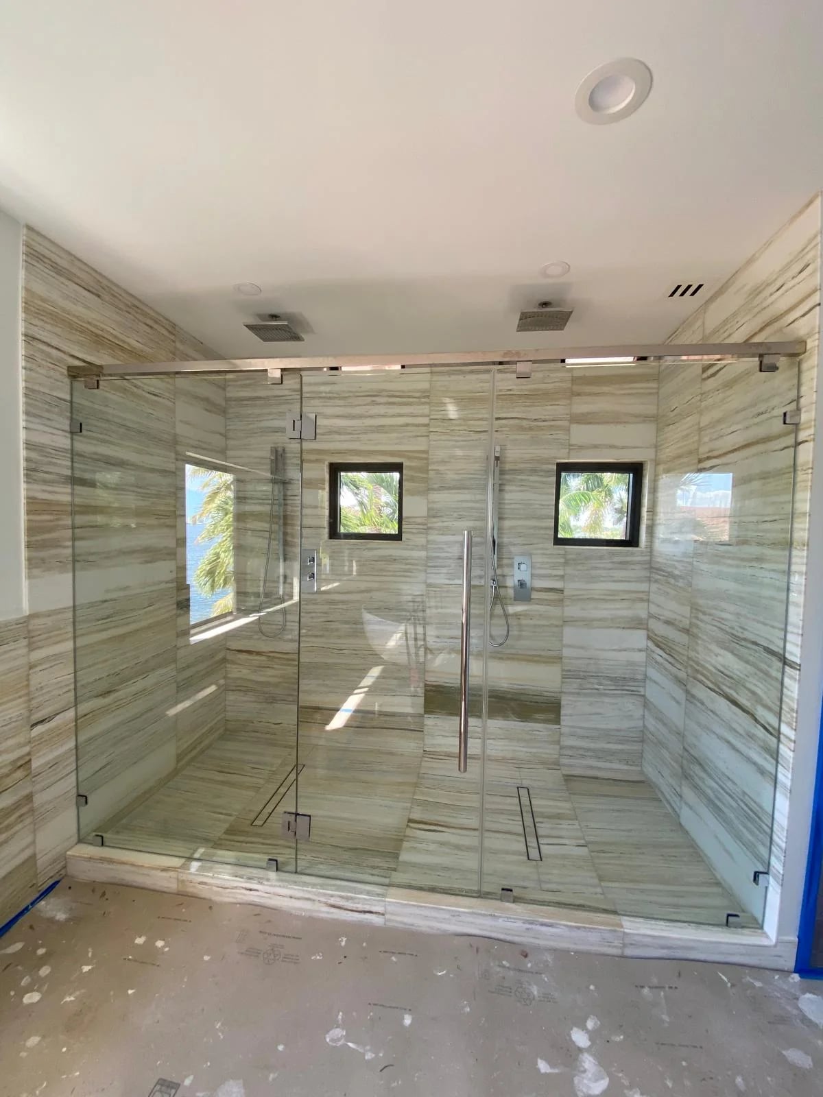 Semi-frameless shower door Miami-Dade County
