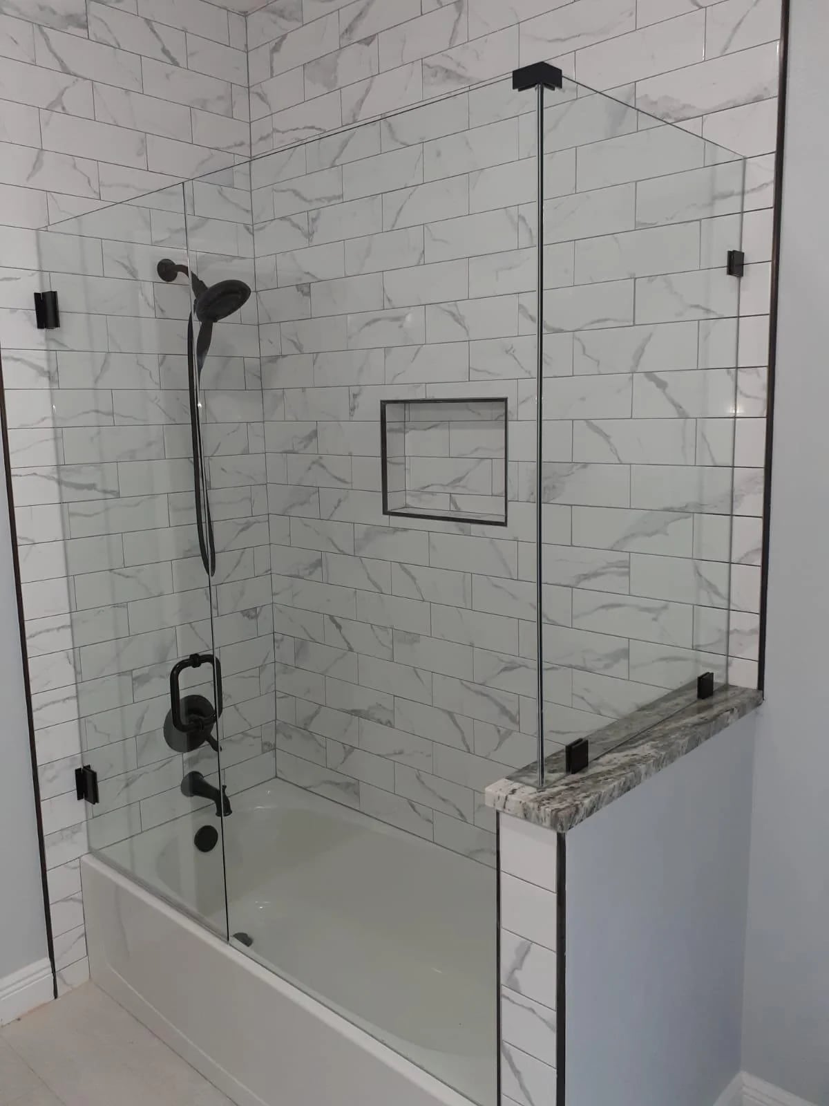 Bathroom renovation shower door Miami